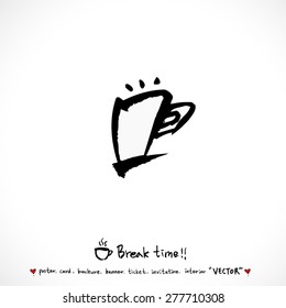 Hand drawn cafe poster illustration - vector