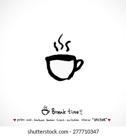 Hand drawn cafe poster illustration - vector