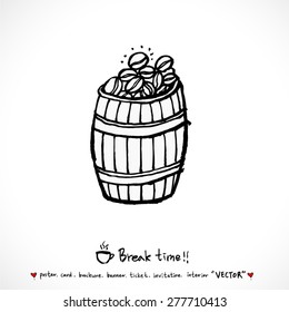 Hand drawn cafe poster illustration - vector