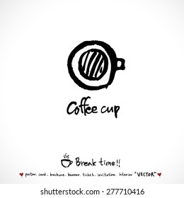 Hand drawn cafe poster illustration - vector