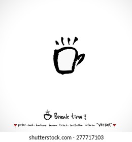 Hand drawn cafe poster illustration - vector