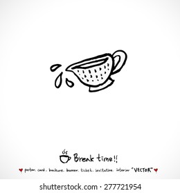 Hand drawn cafe poster illustration - vector