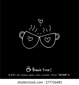 Hand drawn cafe poster illustration - vector
