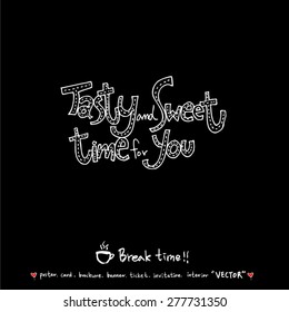 Hand drawn cafe poster illustration - vector