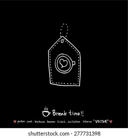 Hand drawn cafe poster illustration - vector