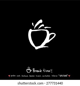 Hand drawn cafe poster illustration - vector
