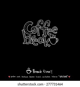 Hand drawn cafe poster illustration - vector