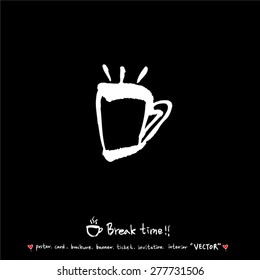 Hand drawn cafe poster illustration - vector