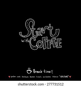 Hand drawn cafe poster illustration - vector