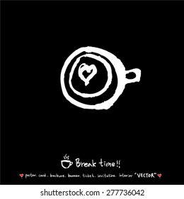 Hand drawn cafe poster illustration - vector