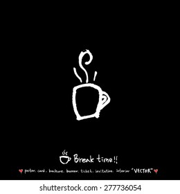 Hand drawn cafe poster illustration - vector