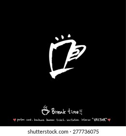 Hand drawn cafe poster illustration - vector