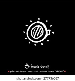 Hand drawn cafe poster illustration - vector
