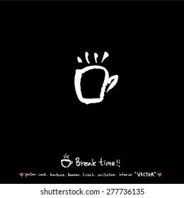 Hand drawn cafe poster illustration - vector
