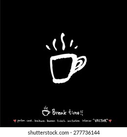 Hand drawn cafe poster illustration - vector