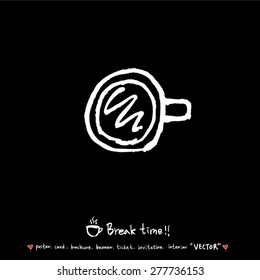 Hand drawn cafe poster illustration - vector