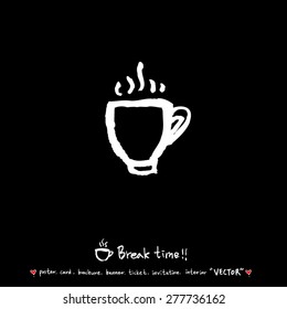 Hand drawn cafe poster illustration - vector