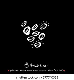 Hand drawn cafe poster illustration - vector