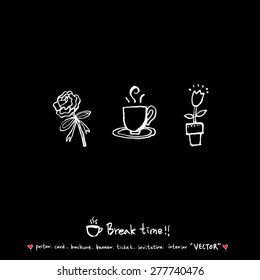 Hand drawn cafe poster illustration - vector