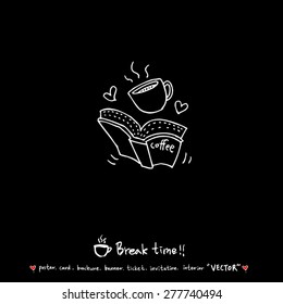 Hand drawn cafe poster illustration - vector