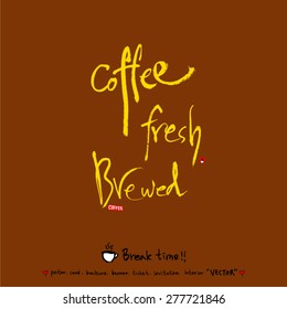 Hand drawn cafe poster - vector