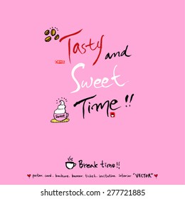 Hand drawn cafe poster - vector