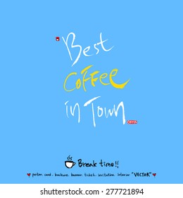 Hand drawn cafe poster - vector