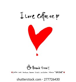 Hand drawn cafe poster - vector
