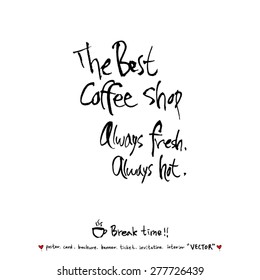 Hand drawn cafe poster - vector