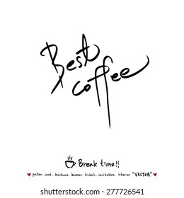 Hand drawn cafe poster - vector