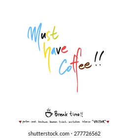Hand drawn cafe poster - vector