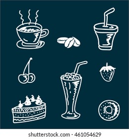 Hand drawn cafe vector