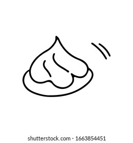 Hand drawn cake doodle vector illustration isolated on white background. Black outline Cute bakery product. Design for greeting cards, scrapbooking, textile, wrapping paper, cafe, restaurant menu