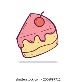 Hand drawn Cake icon Design Template. vector sketch doodle illustration. Perfect for food concepts, food infographics, icons or web design, street restaurants menu