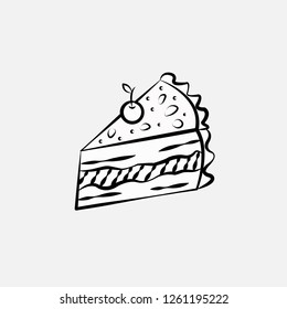 hand drawn cake icon template design