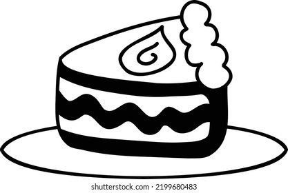 Hand Drawn cake illustration isolated on background
