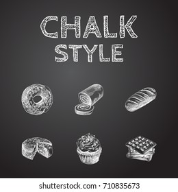 Hand Drawn Cake Sketches Set. Collection Of Cake, Pastry, Wafer And Other Sketch Elements.