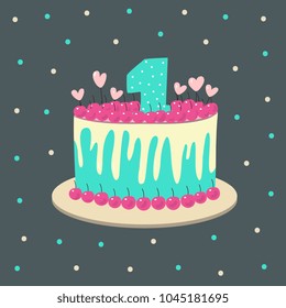 Hand drawn cake vector illustration