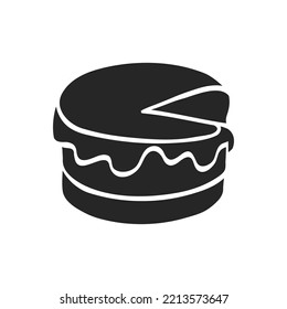 Ilustración del vector del pastel dibujado a mano