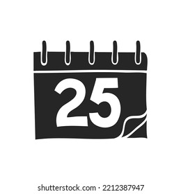 Ilustración del vector de Navidad del calendario dibujado por mano