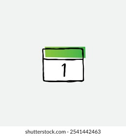 Hand drawn calendar icon flat vector design