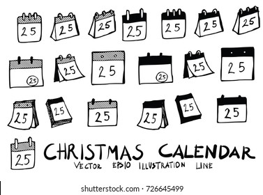 Hand Drawn Calendar Isolated. Vector Sketch Black And White Background Illustration Icon Doodle