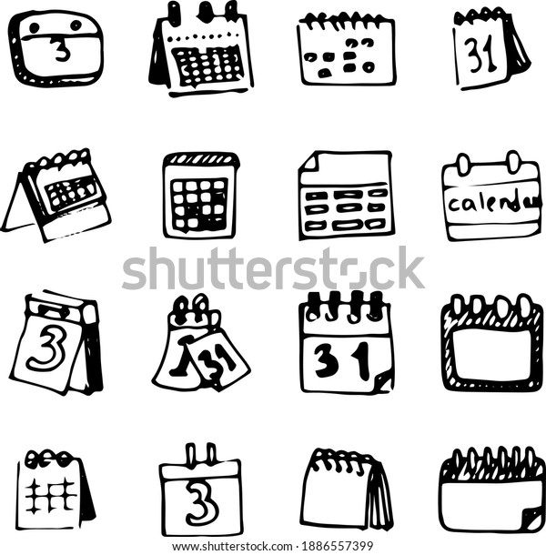 Hand Drawn Calendar Isolated Vector Sketch Stock Vector (Royalty Free ...