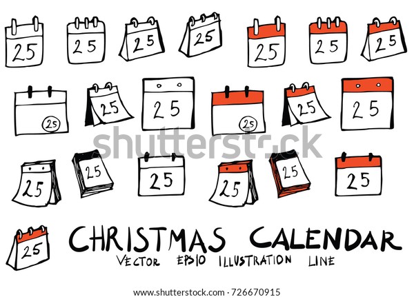 手描きのカレンダー 白黒の背景にベクタースケッチのイラストアイコン落書き のベクター画像素材 ロイヤリティフリー 726670915