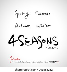 Hand drawn calendar /  vector - calligraphy