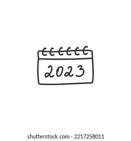 Handgezeichnetes Kalendervektorsymbol. Kalender auf Wandflaechen Design. EPS10-Piktogramm mit flachen Symbolen
