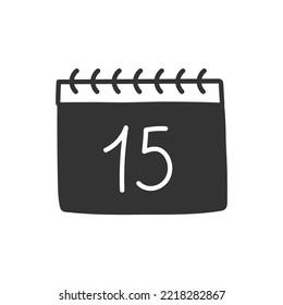Hand drawn calendar vector icon. Calendar on wall flat sign design. EPS 10 flat symbol pictogram