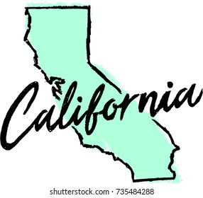 Hand Drawn California State Design