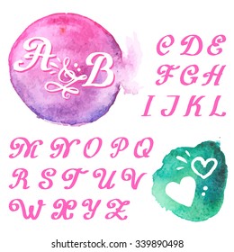 Hand drawn calligraphic font