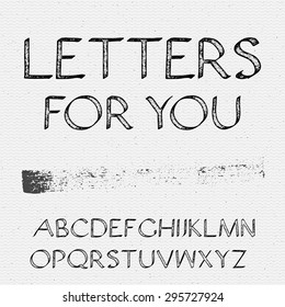 Hand drawn calligraphic font. alphabet, for the presentation 